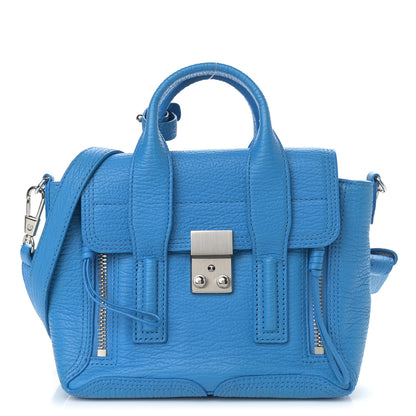3.1 Phillip Lim Textured Calfskin Mini Pashli Satchel Blue 1 of 9