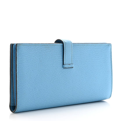 Hermes Chevre Mysore Bearn Gusset Wallet Celeste 3 of 15