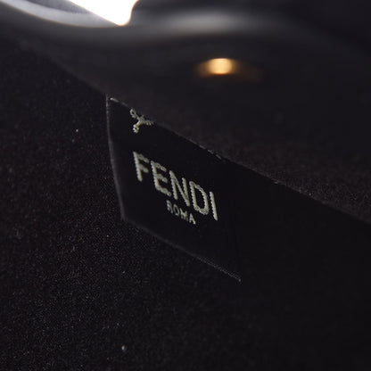 Fendi Glazed Fabric Vitello Century FF 1974 Stamp Patch Mini Peekaboo Defender Cover Mogano Panna Black 6 of 7