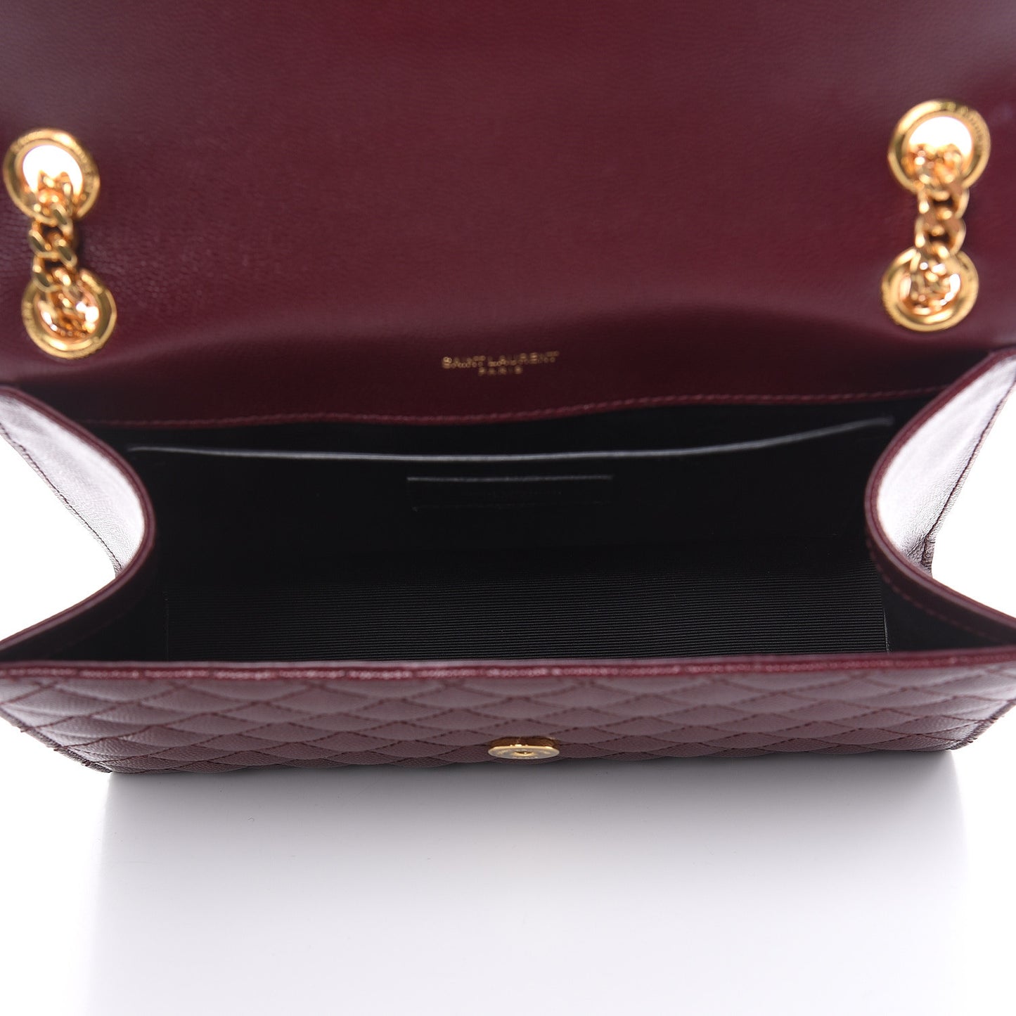 Grain De Poudre Textured Mixed Matelasse Medium Triquilt Monogram Satchel Rouge Legion
