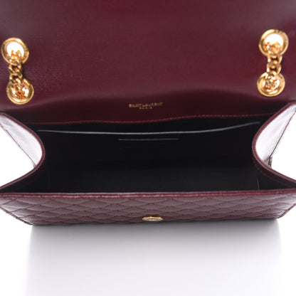 Saint Laurent Grain De Poudre Textured Mixed Matelasse Medium Triquilt Monogram Satchel Rouge Legion 5 of 12