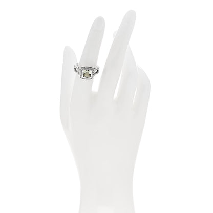 David Yurman Sterling Silver Diamond Prasiolite 7mm Petite Albion Ring 52 6 2 of 6