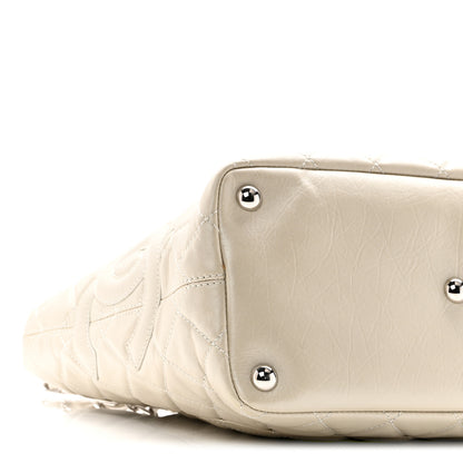 Chanel Iridescent Aged Calfskin Quilted Large Cotton Club Tote Pearl 9 of 10