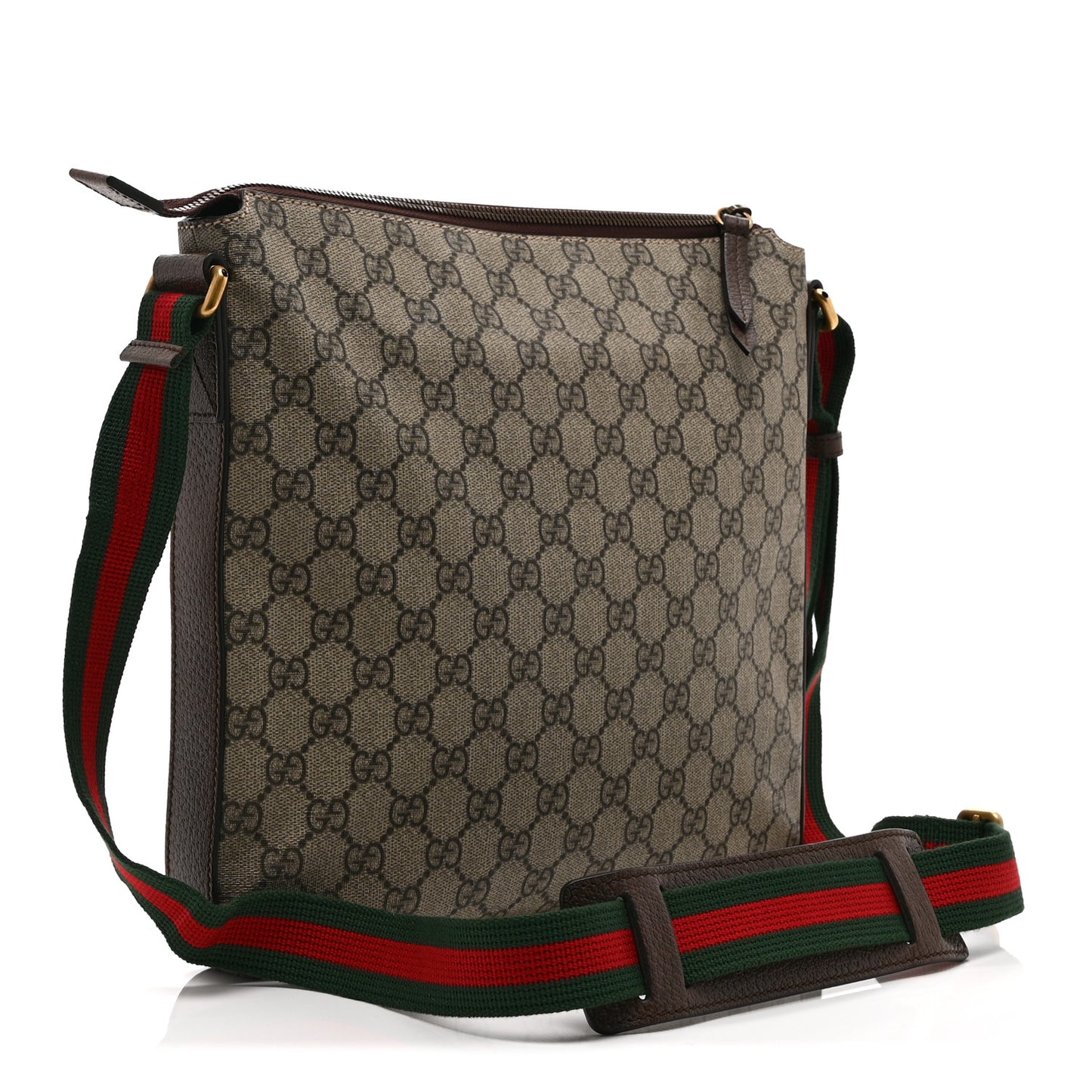 Soft GG Supreme Monogram Courrier Web Medium Flat Messenger Bag Beige New Acero Multicolor