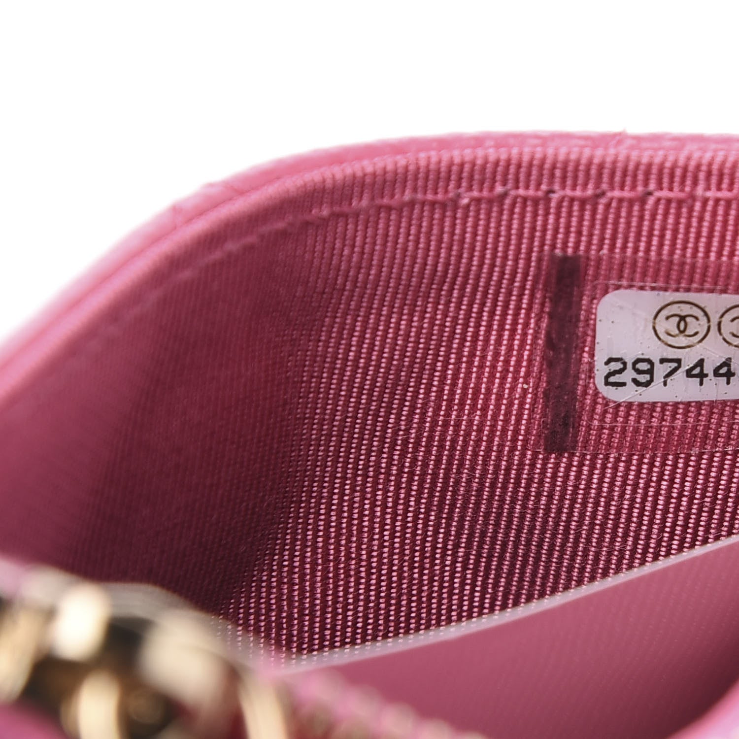 Chanel Caviar Quilted CC Zip Card Holder Pink 6 of 6