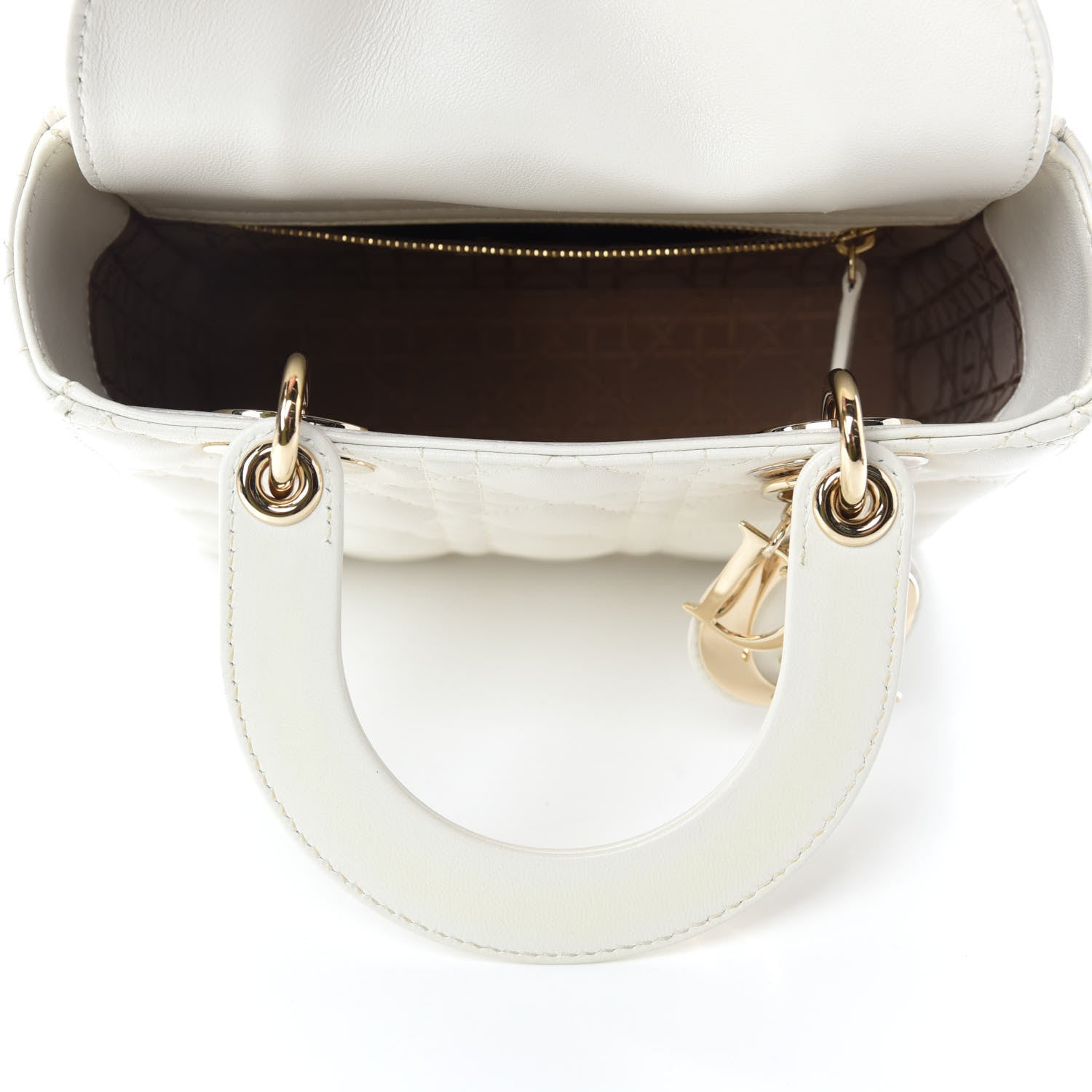 Christian Dior Lambskin Cannage Small My ABCDior Lady Dior White 5 of 12