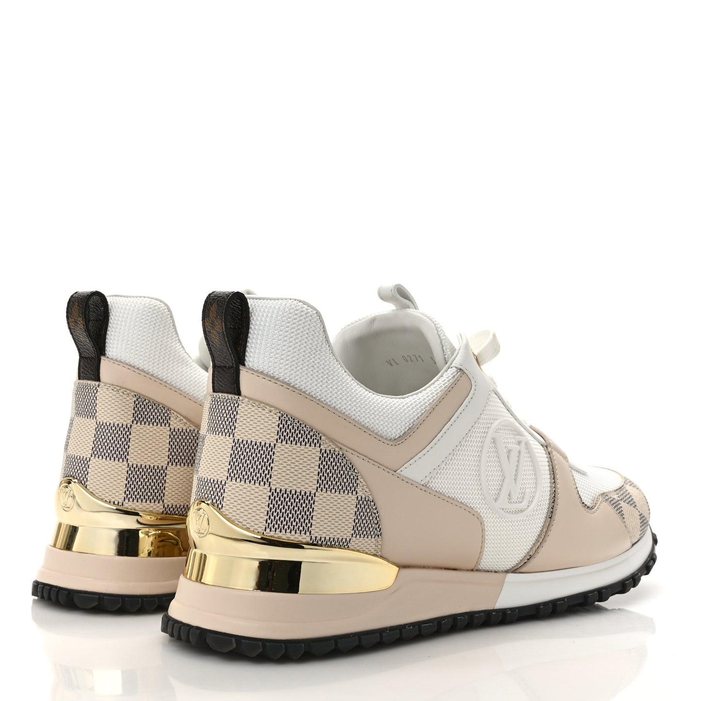 Calfskin Damier Azur Run Away Sneakers 39.5 White