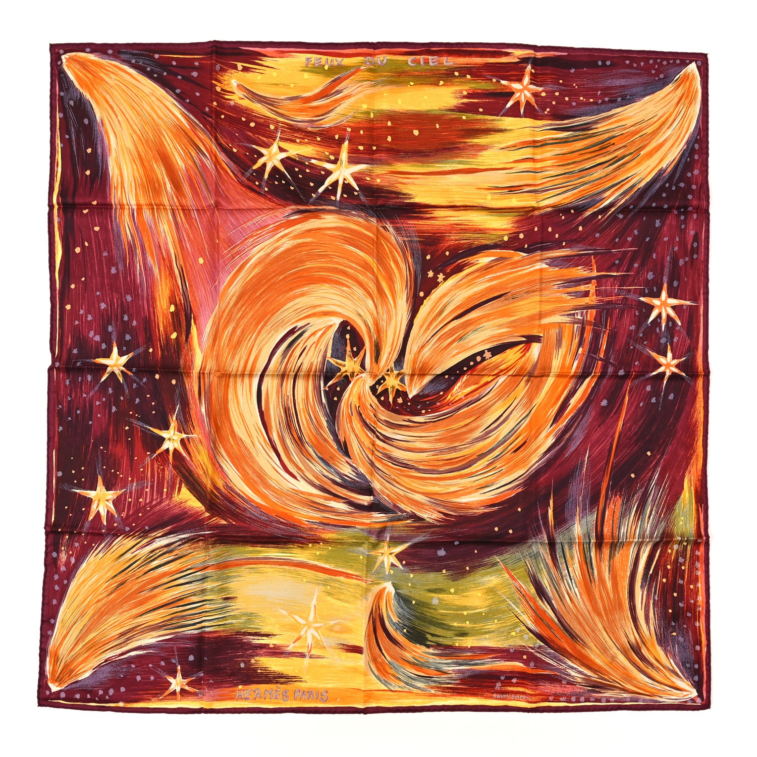 Hermes Silk Feux Du Ciel Scarf 90 1 of 3