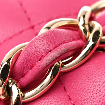 Chanel Lambskin Quilted Jumbo Double Flap Dark Pink 12 of 13