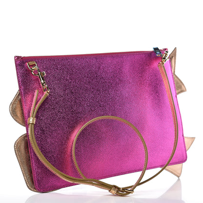Dolce & Gabbana Glitter Metallic Dauphine Fashion Devotion Clutch Pink 3 of 6