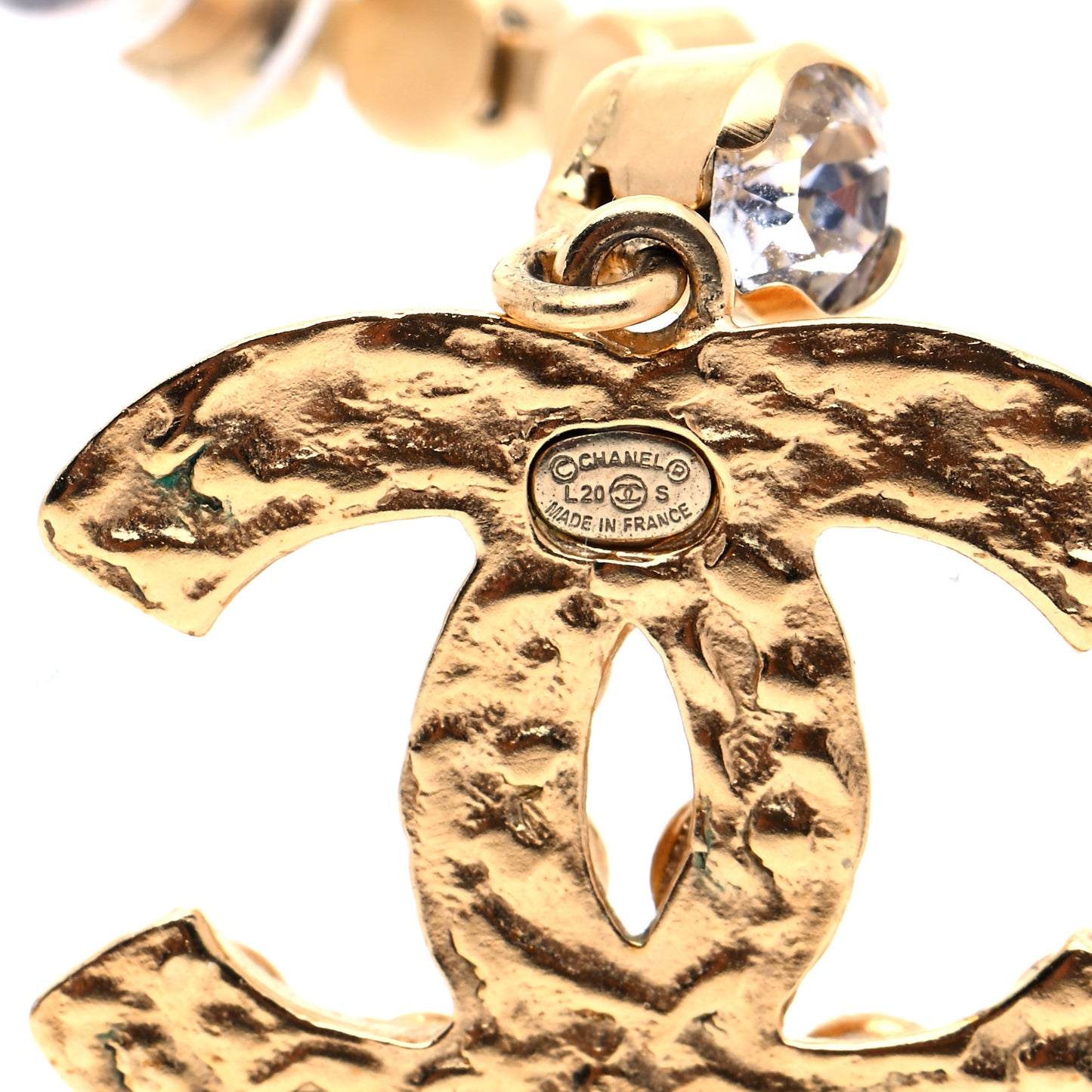 CC Crystal Drop Earrings Gold