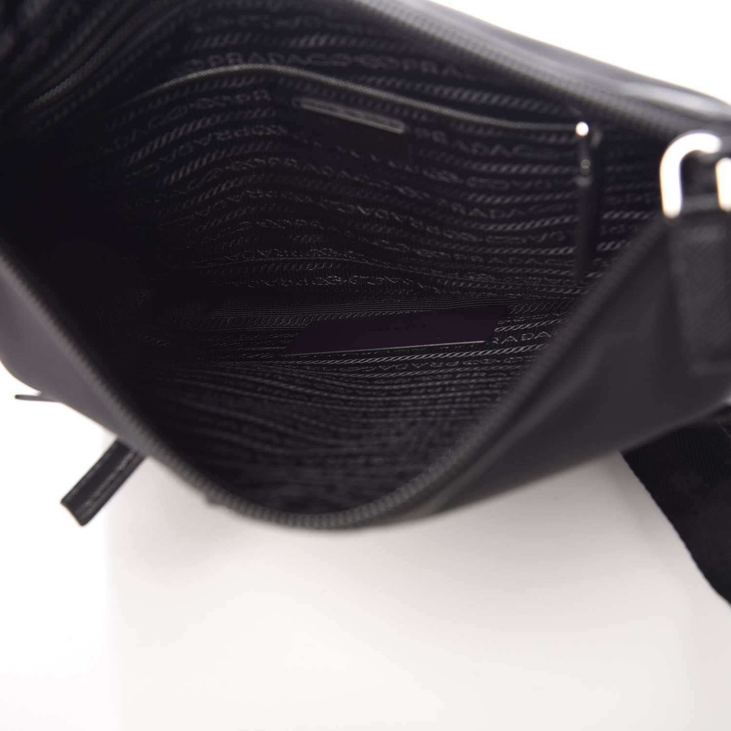 Prada Nylon Saffiano Flat Messenger Bag Black 5 of 8