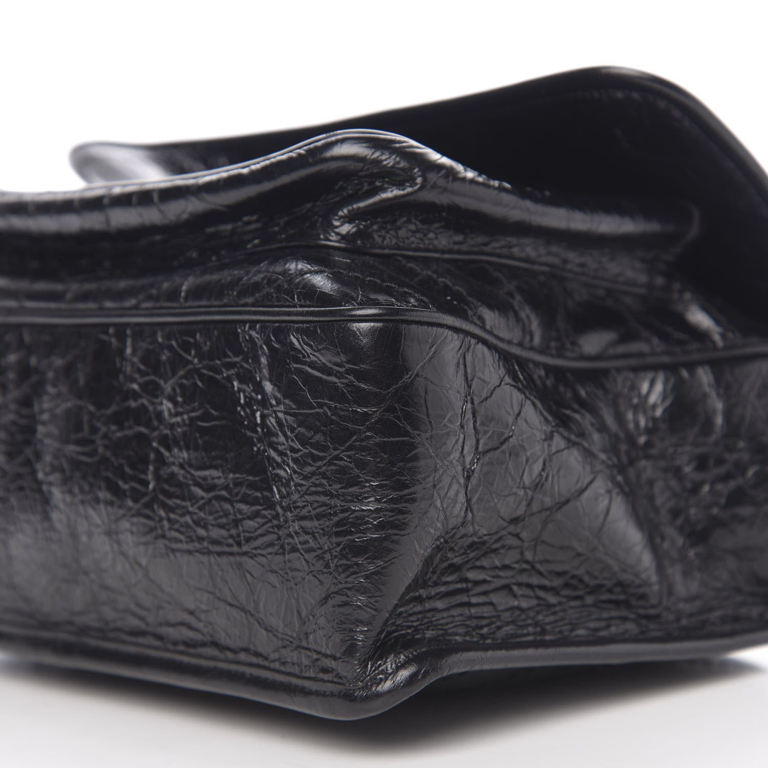 Saint Laurent Crinkled Calfskin Matelasse Monogram Medium Niki Chain Satchel Black 8 of 9