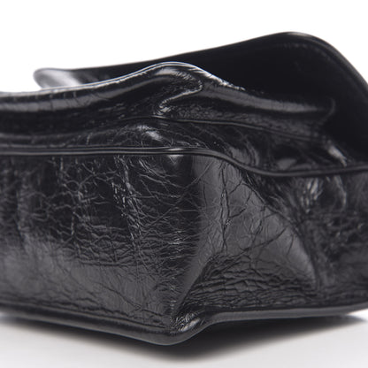 Saint Laurent Crinkled Calfskin Matelasse Monogram Medium Niki Chain Satchel Black 8 of 9