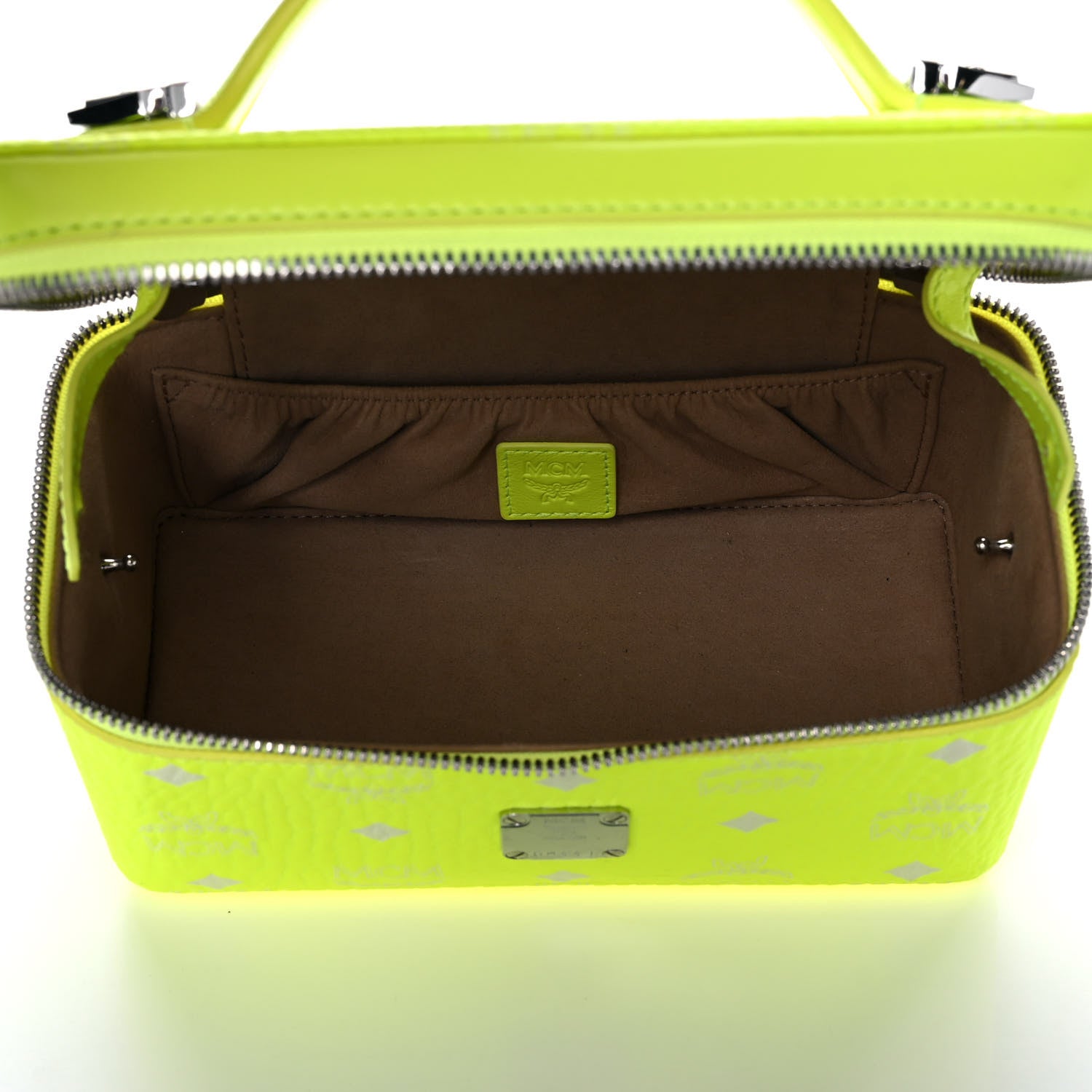 MCM Visetos Vanity Case Neon Yellow 5 of 11
