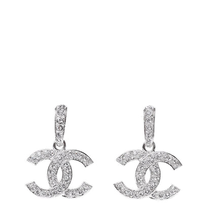 Chanel Crystal Palais Garnier CC Drop Earrings Silver 1 of 5