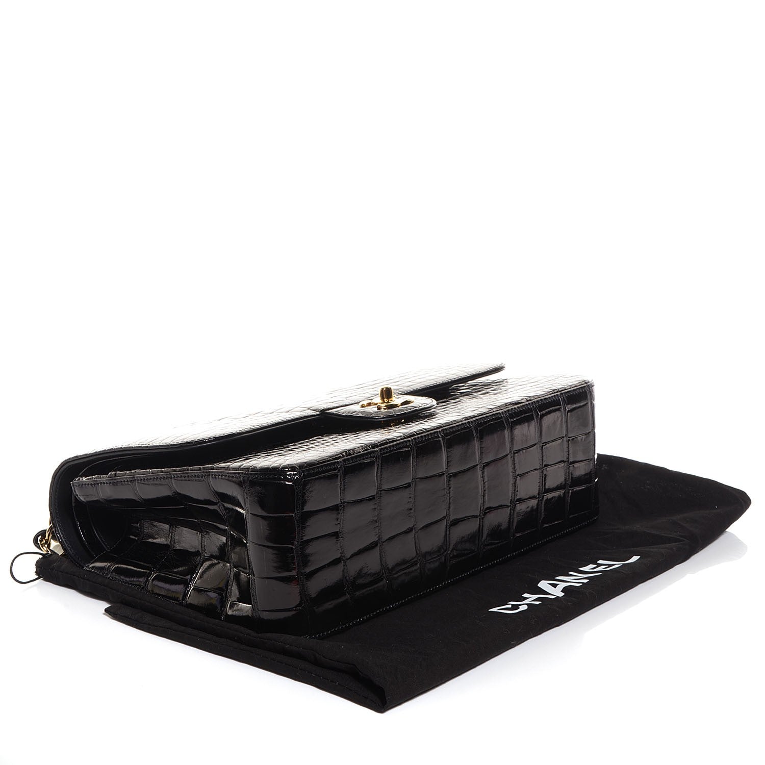 Chanel Alligator Jumbo Double Flap Black 4 of 8