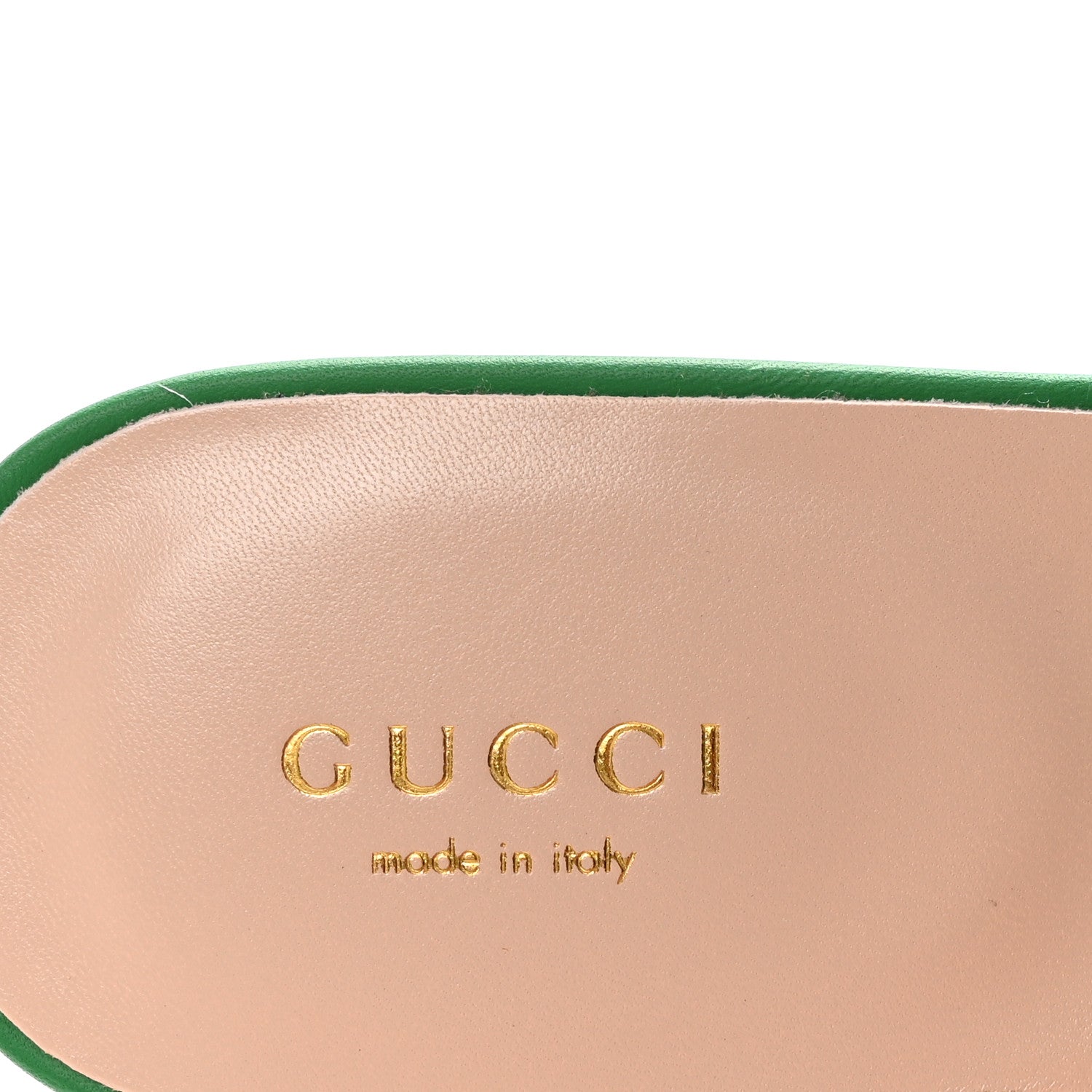 Gucci Cosmos Softy Calfskin Interlocking G Cut Out Slide Sandals 35 New Shamarock 8 of 9