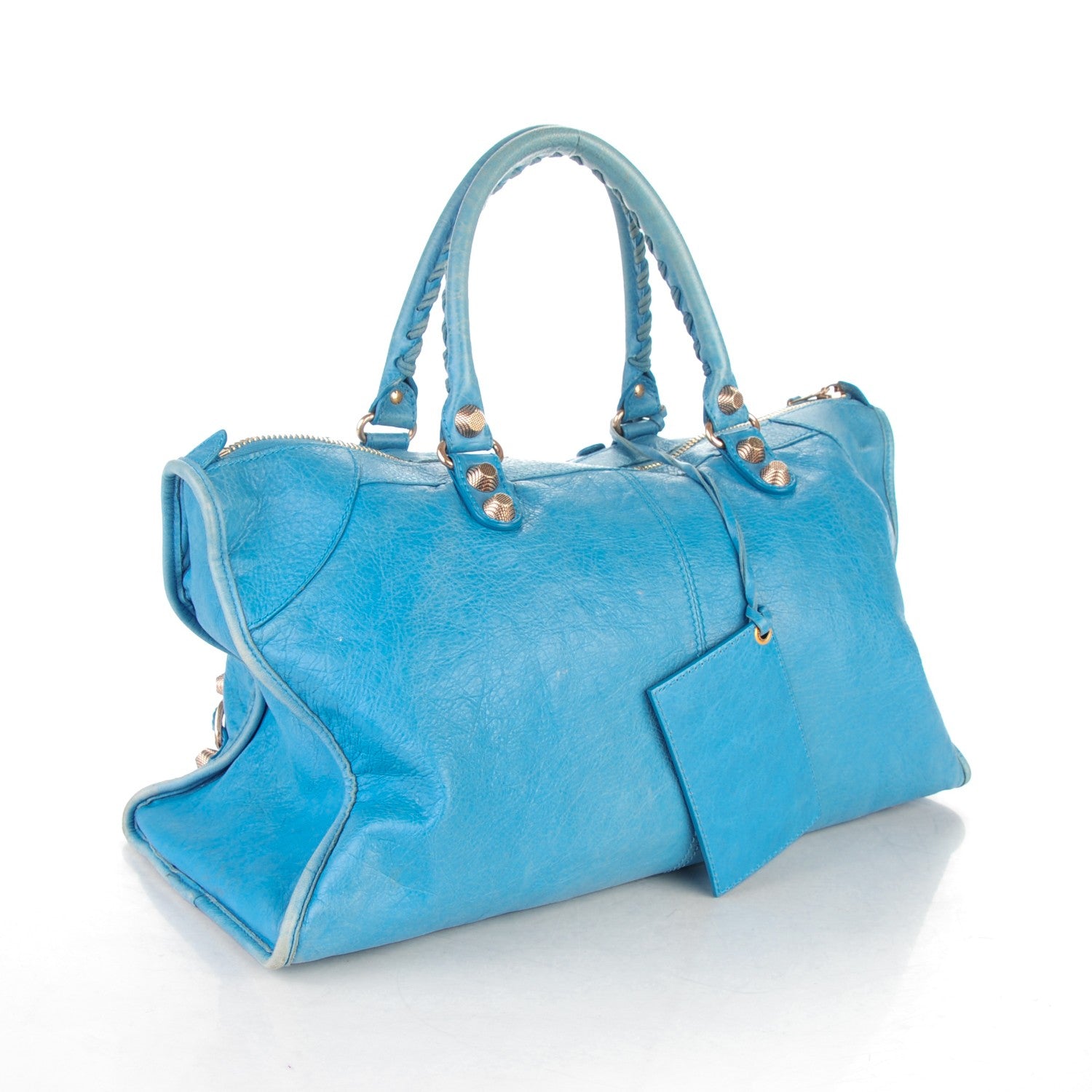 Balenciaga Agneau Giant 12 Rose Gold Hardware Work Bleu Indigo 3 of 14