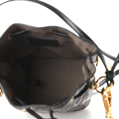 Fendi Vitello Liberty F is Fendi Bi-Color FF 1974 Embossed Mini Mon Tresor Bucket Bag Maya Black 5 of 11