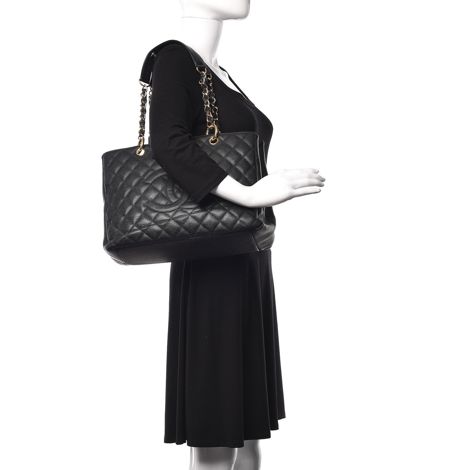 Chanel Caviar Quilted Grand Shopping Tote GST Black 2 of 9