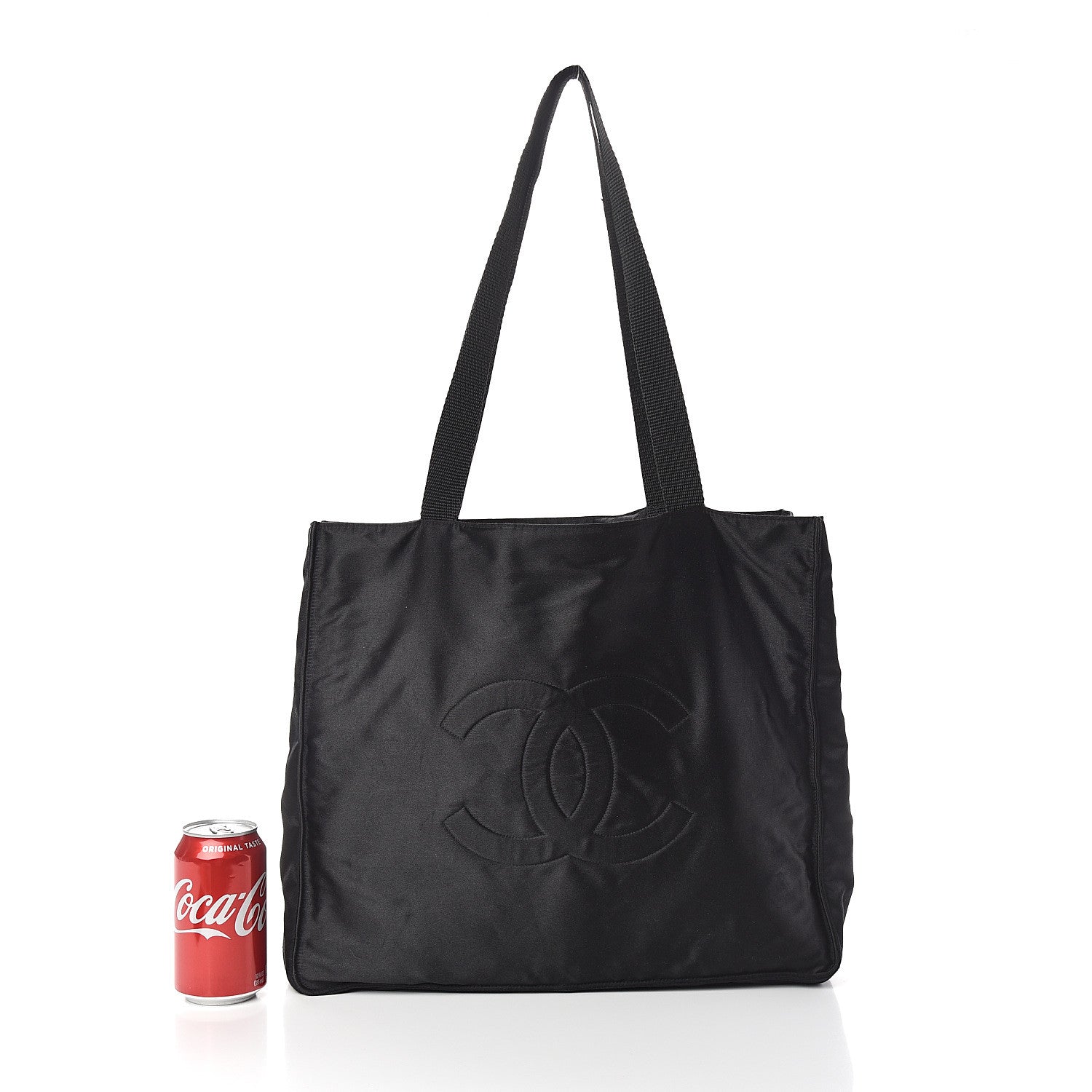 Chanel Satin Shopping Tote Black 2 of 10
