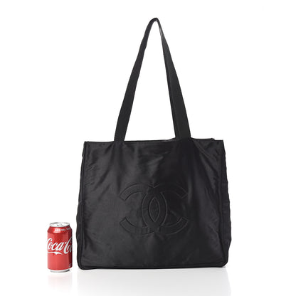 Chanel Satin Shopping Tote Black 2 of 10
