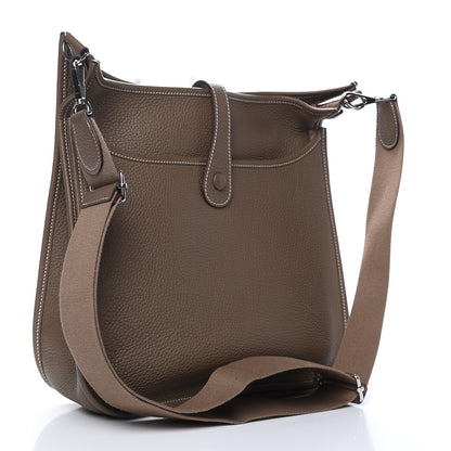 Hermes Taurillon Clemence Evelyne III GM Etoupe 3 of 13