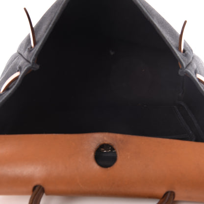 Hermes Toile Vache Calfskin Herbag PM 30 Black Natural 6 of 23