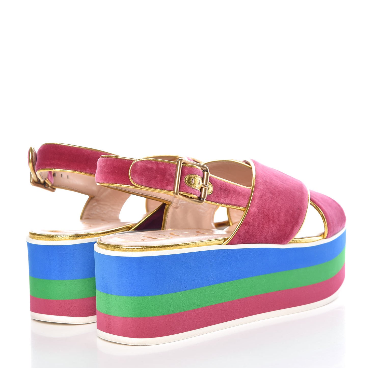 Velvet Crossover Platform Sandals 39 Light Raspberry Rose Oro