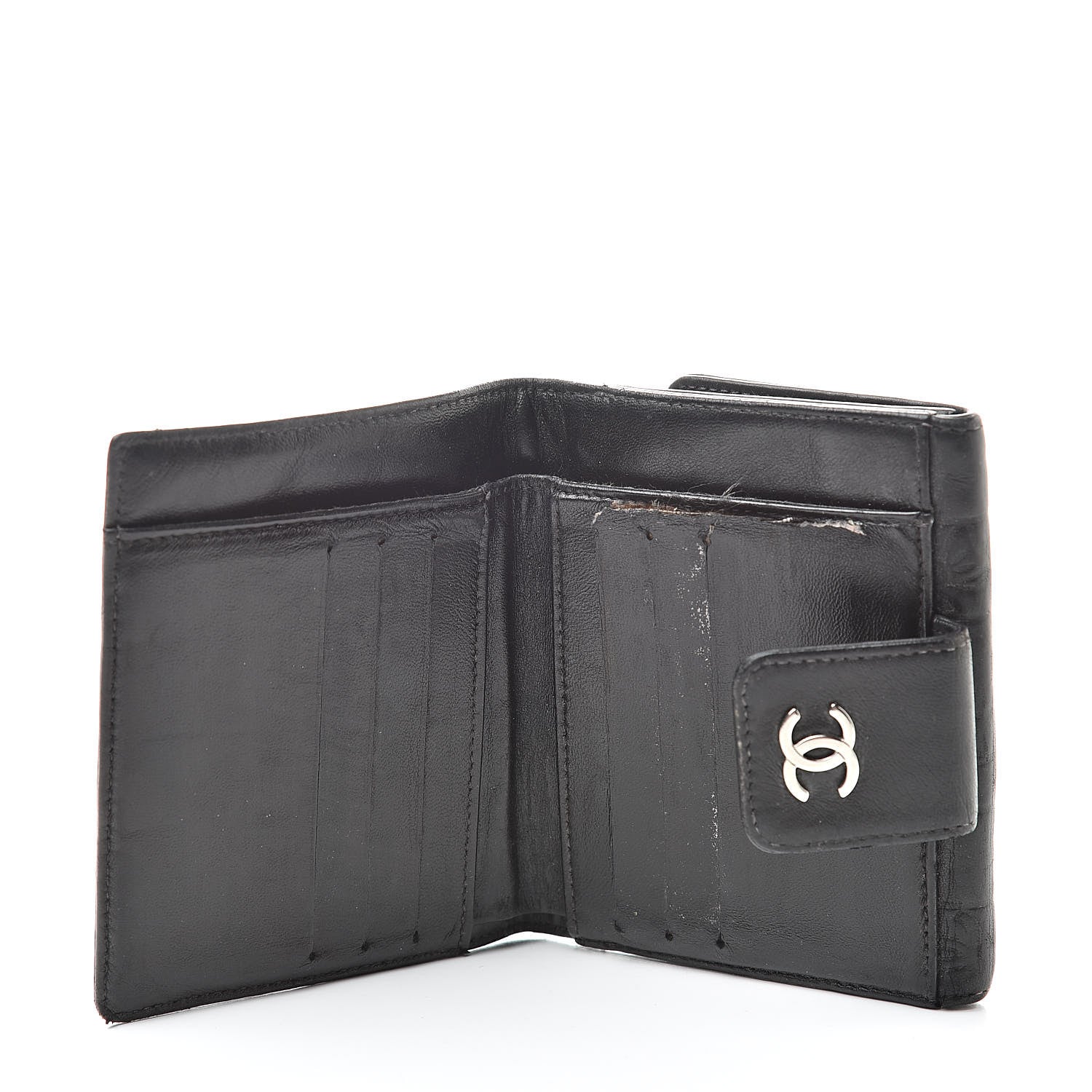 Chanel Calfskin Lucky Symbols Compact French Flap Wallet Black 5 of 18