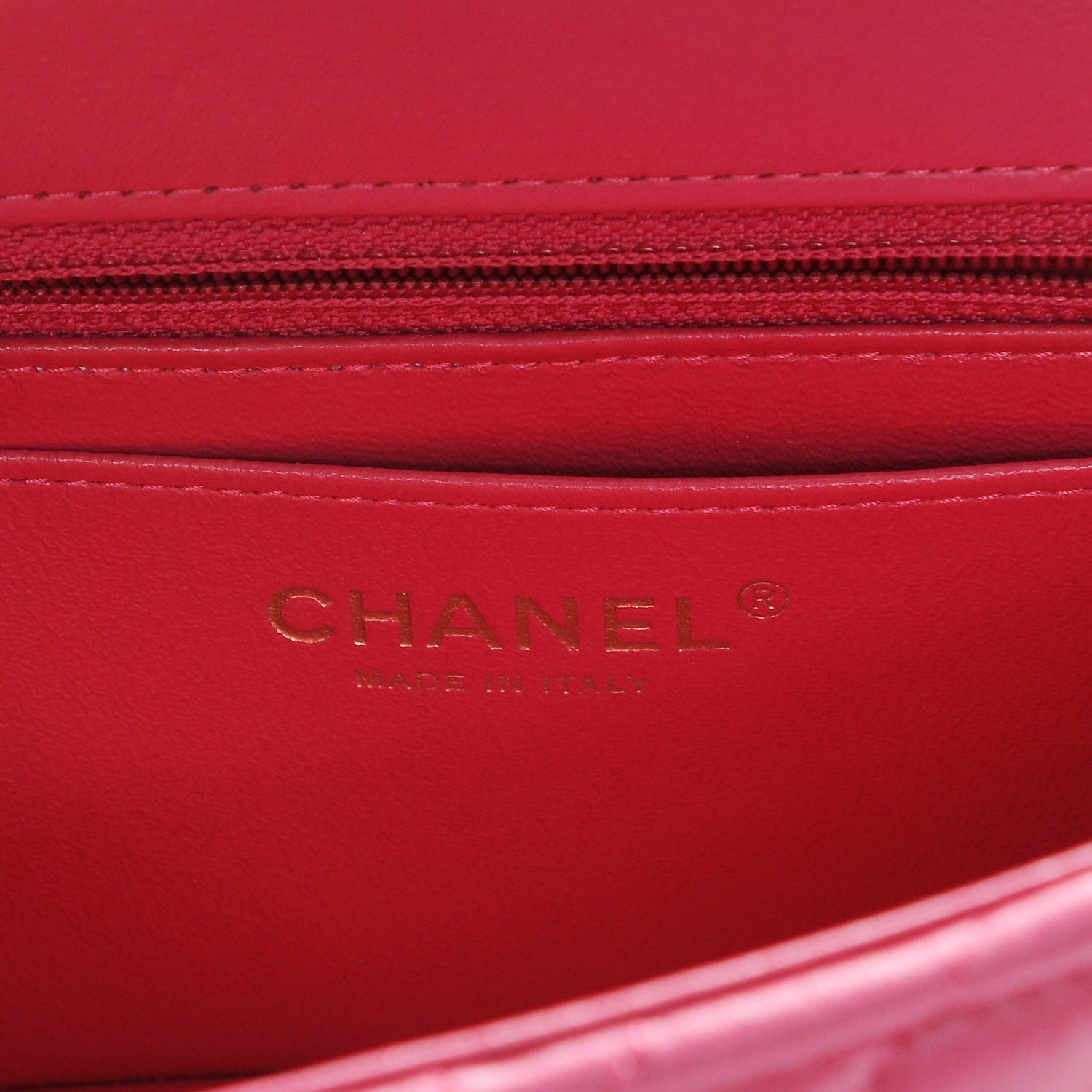 Chanel Lambskin Chevron Quilted Mini Rectangular Flap Fuchsia 5 of 9
