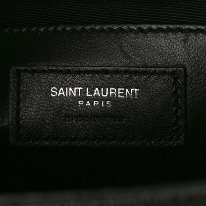 Saint Laurent Grain De Poudre Textured Mixed Matelasse Triquilt Medium Monogram Satchel Black 6 of 8