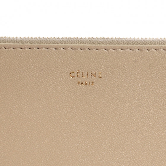 Celine Lambskin Bi-Color Solo Clutch Pouch Beige Butter 5 of 8