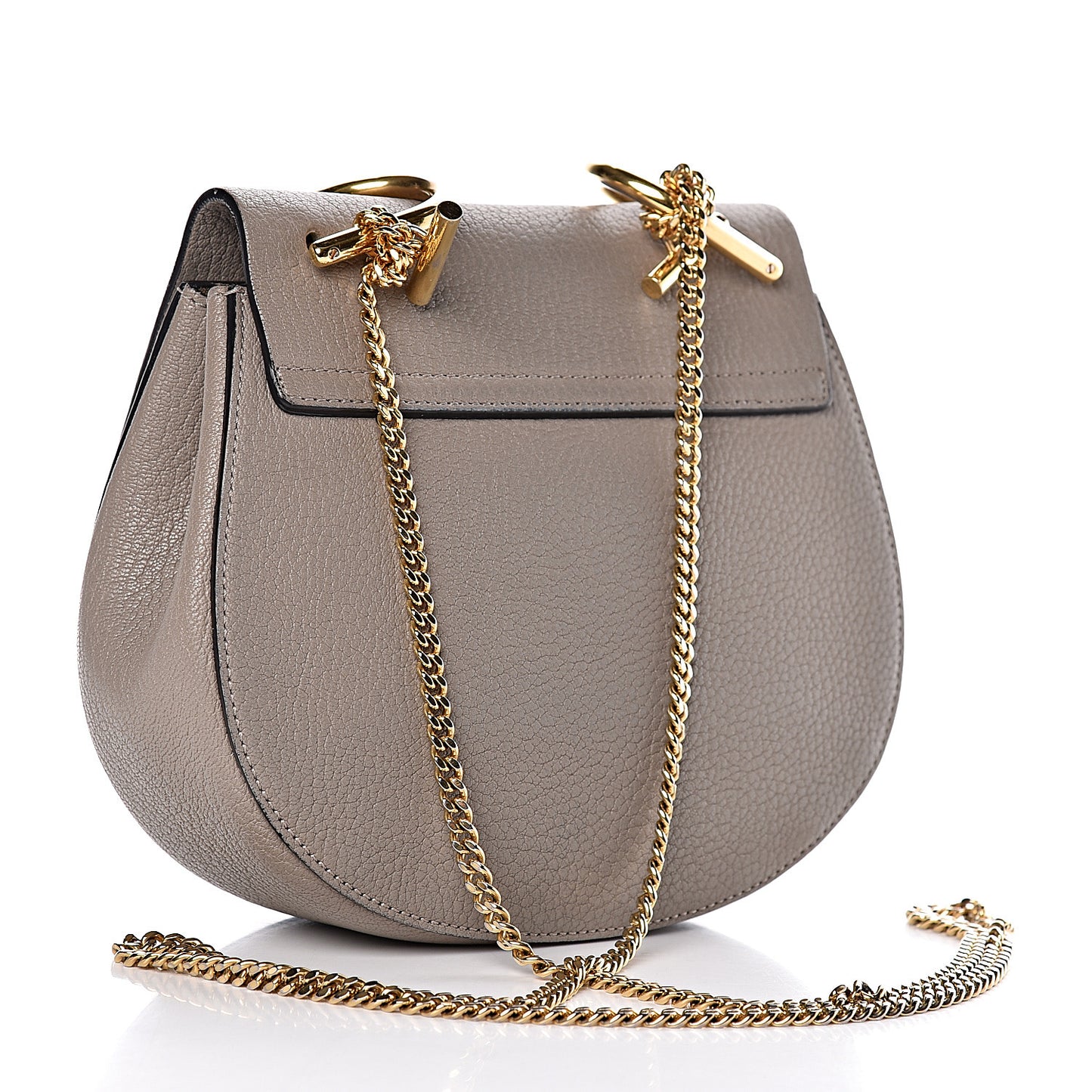 Grained Lambskin Mini Drew Shoulder Bag Motty Grey