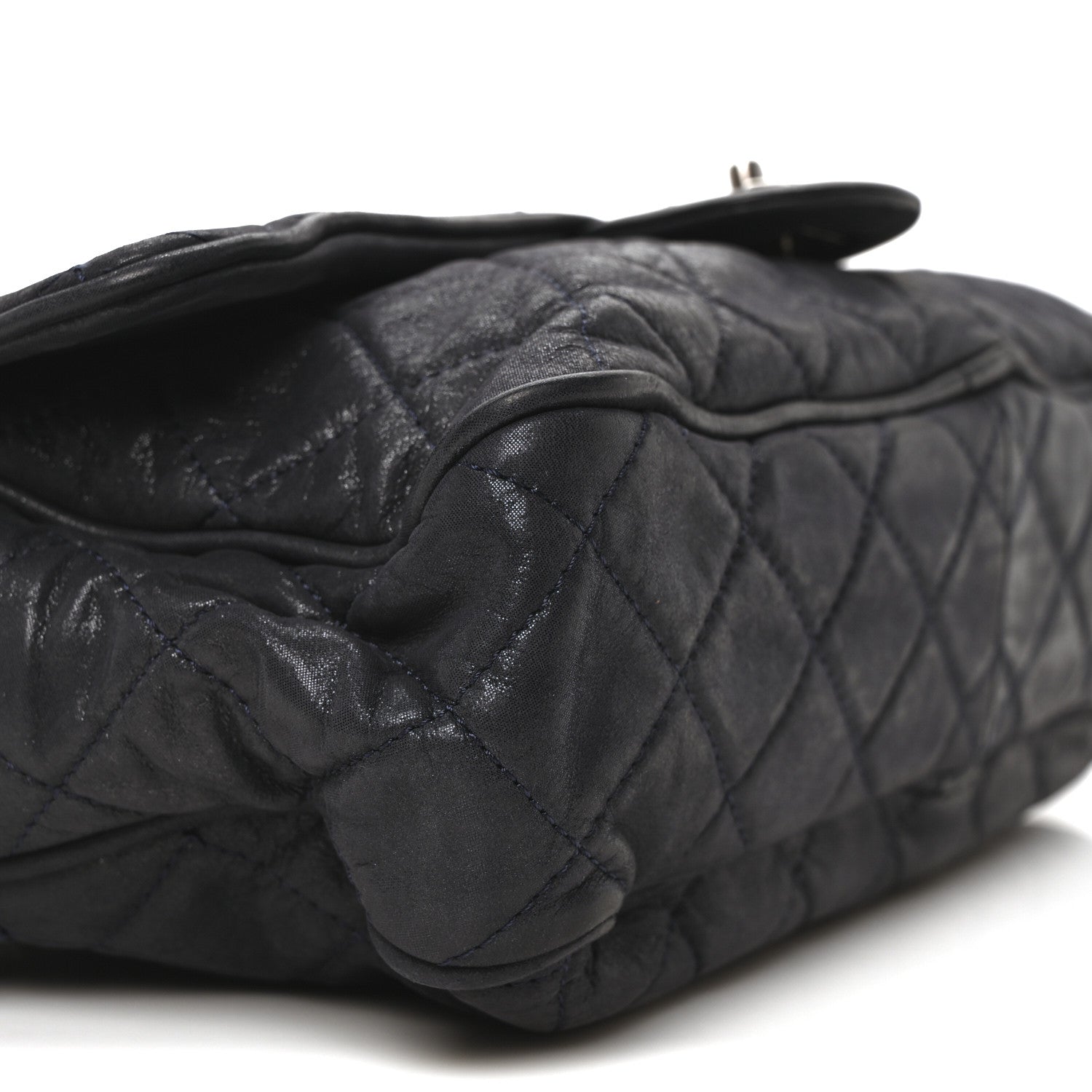 Chanel Iridescent Calfskin Quilted Large Shiva Flap Navy Blue 9 of 10