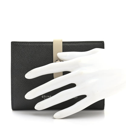 Celine Grained Calfskin Medium Multifunction Strap Wallet Black Chalk 2 of 11