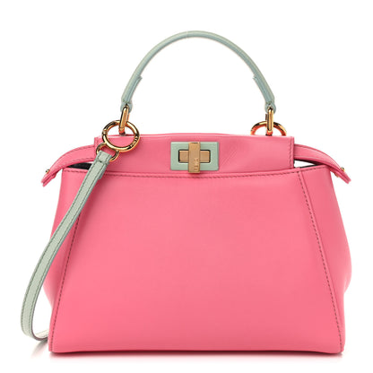 Fendi Nappa Colorblock Mini Peekaboo Iconic Satchel Rosa Fluo Oxigen Slate 1 of 8