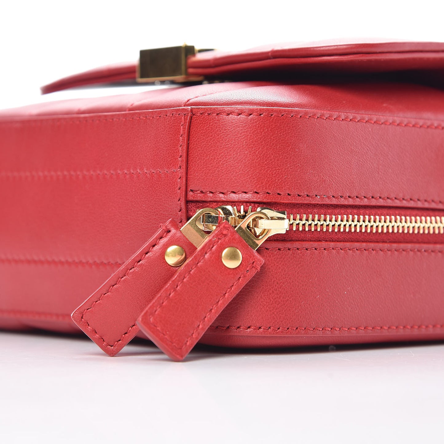 Lambskin Matelasse Monogram Mini Vicky Camera Bag Rouge
