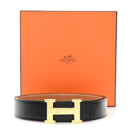 Hermes Box Togo 32mm H Belt 90 36 Black Gold 5 of 5
