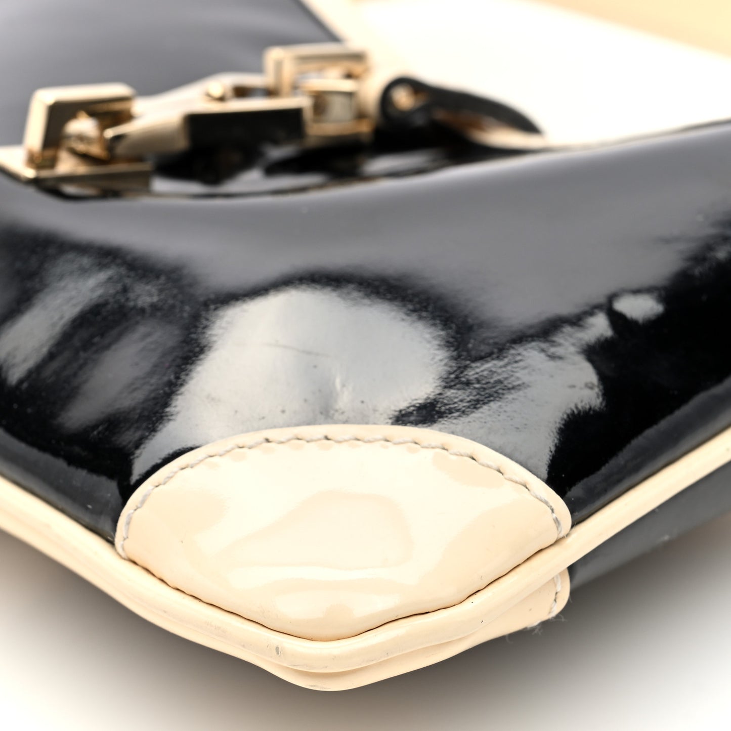 Patent Micro Jackie O Hobo Black White
