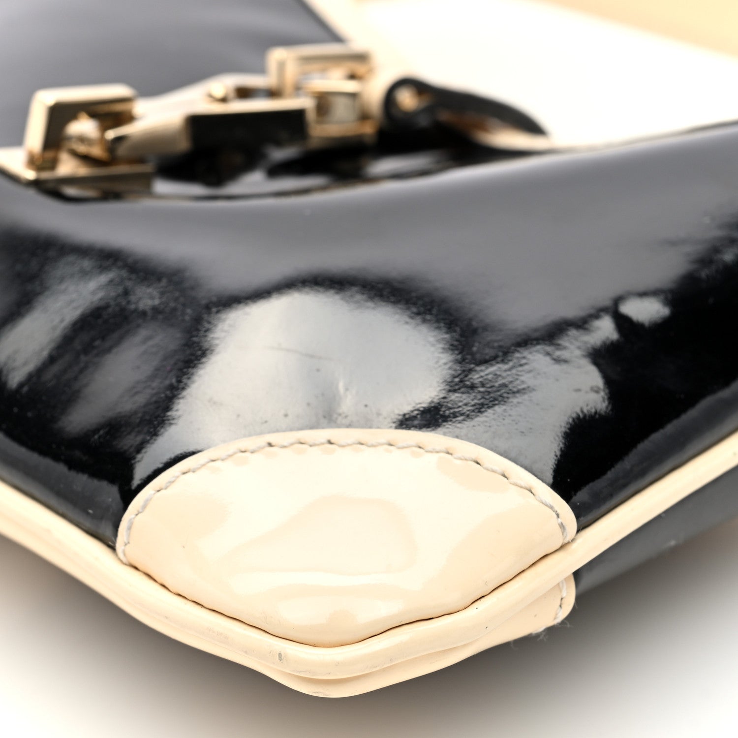 Gucci Patent Micro Jackie O Hobo Black White 10 of 10