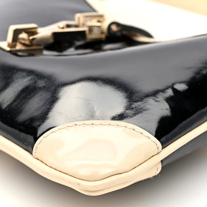 Gucci Patent Micro Jackie O Hobo Black White 10 of 10