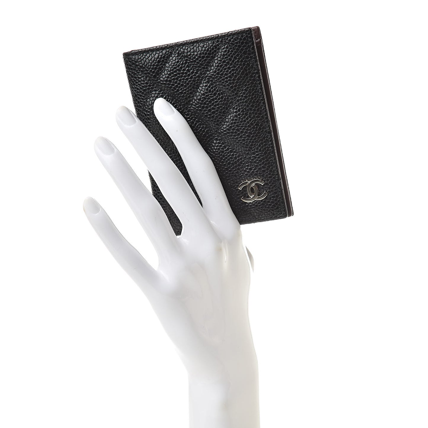 Caviar Quilted Card Holder Wallet Black
