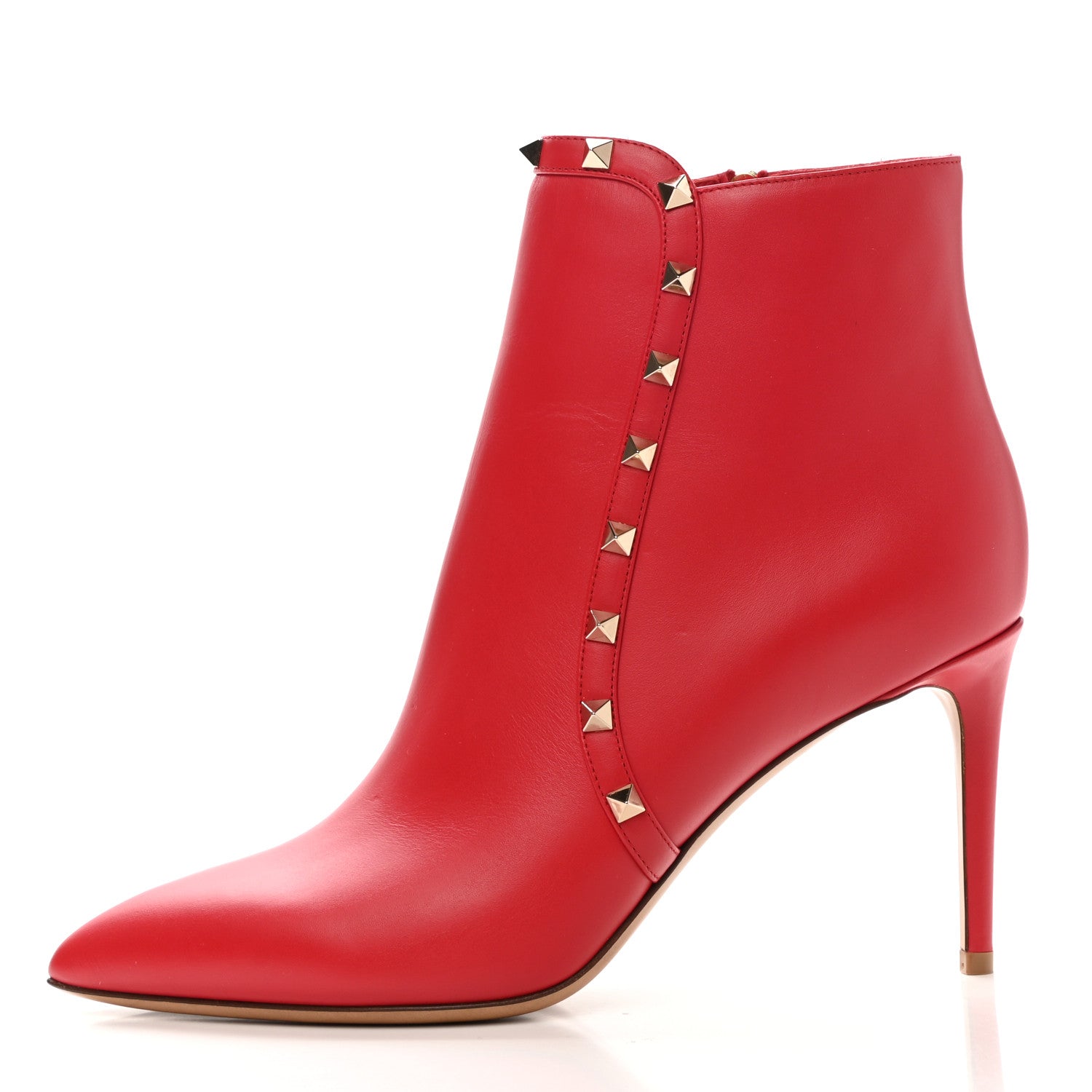 Valentino Garavani Calfskin Rockstud 85mm Ankle Booties 41 Rouge Pur 1 of 10