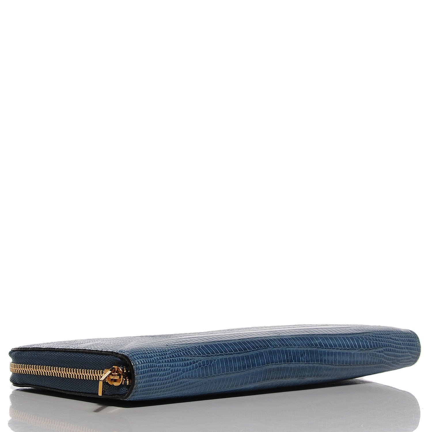 Celine Lizard Large Zip Around Multifunction Wallet Blue 4 of 9