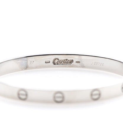 Cartier 18K White Gold LOVE Bracelet 17 5 of 7