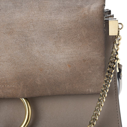 Chloe Calfskin Suede Medium Faye Shoulder Bag Motty Grey 8 of 17