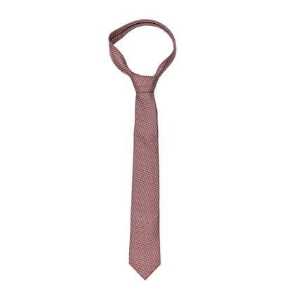 Hermes Printed Silk Heavy Twill Halteres Mens Neck Tie Rouge Brique Anthracite Blanc 1 of 4