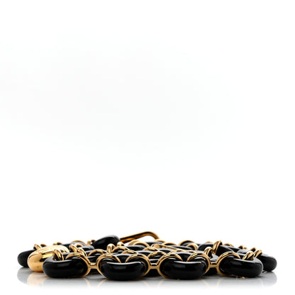 Loewe Brass Acetate Pebble Donut Chain Shoulder Strap Black Gold 2 of 4